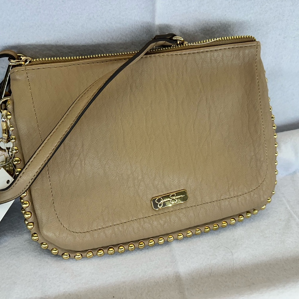 Jessica Simpson 3 compartment studded leather crossbody. Boho- NWT